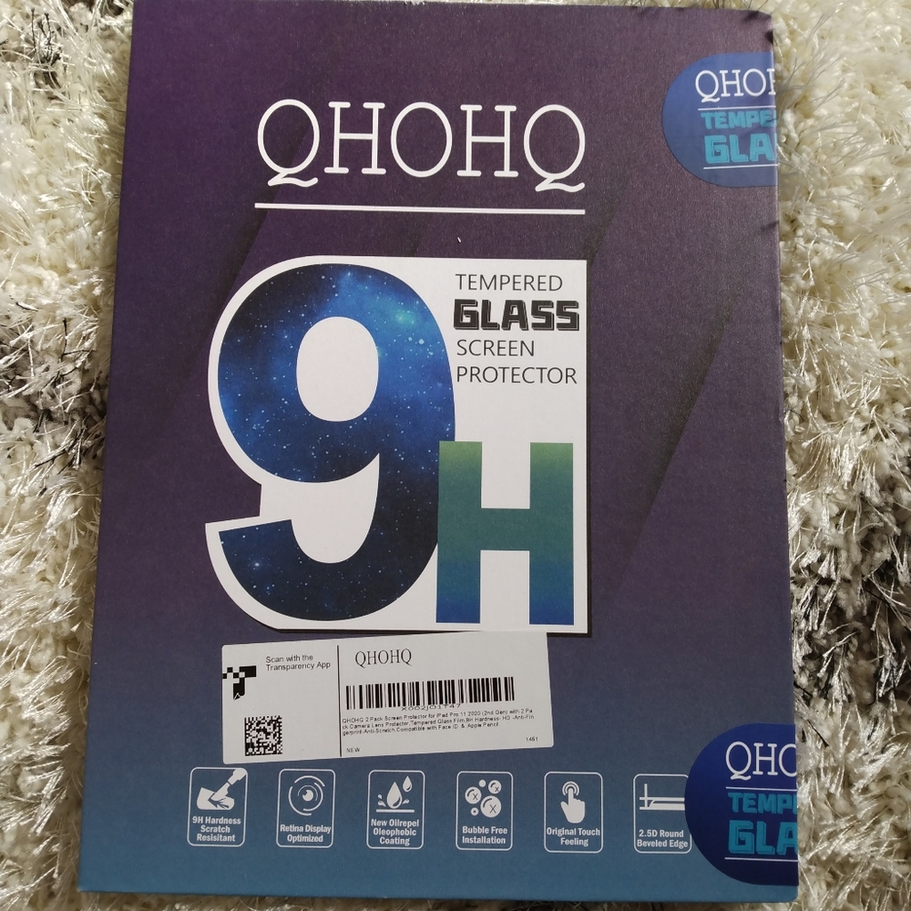 NIB *2* QHOHQ 9H I-Pad Pro11 2020 (2nd gen) Tempered Glass Protector